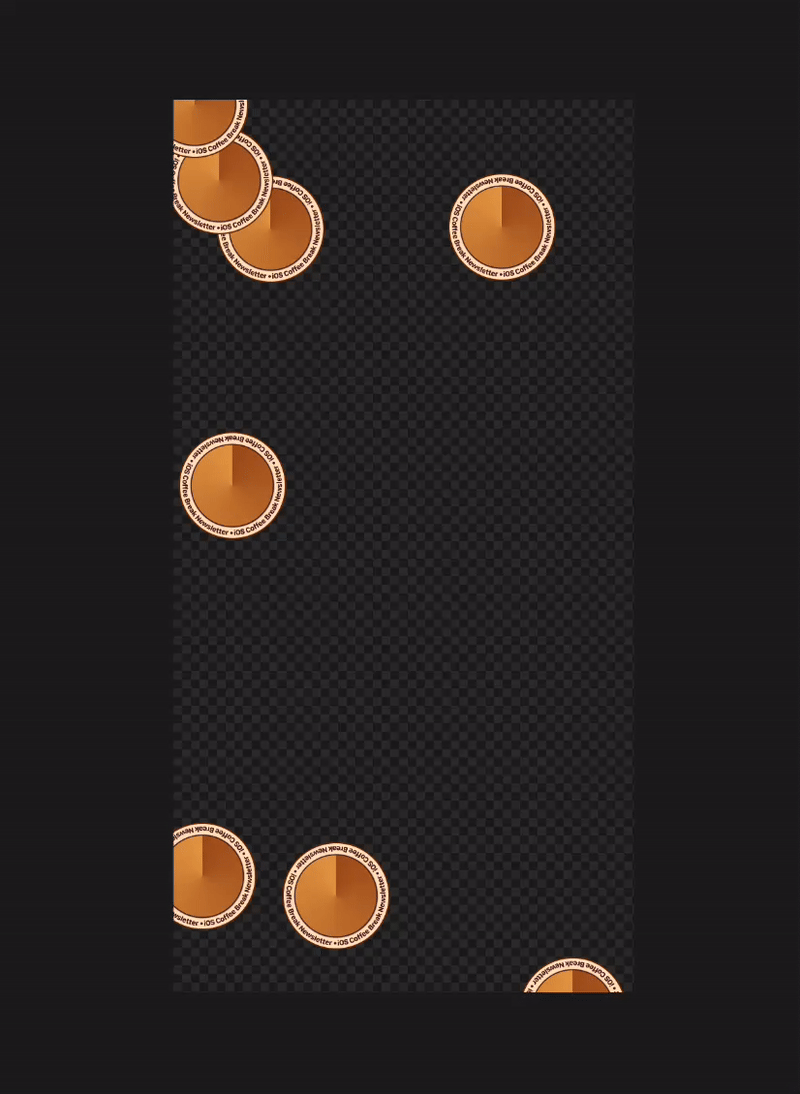 Playing the falling particles animation.